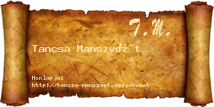 Tancsa Manszvét névjegykártya